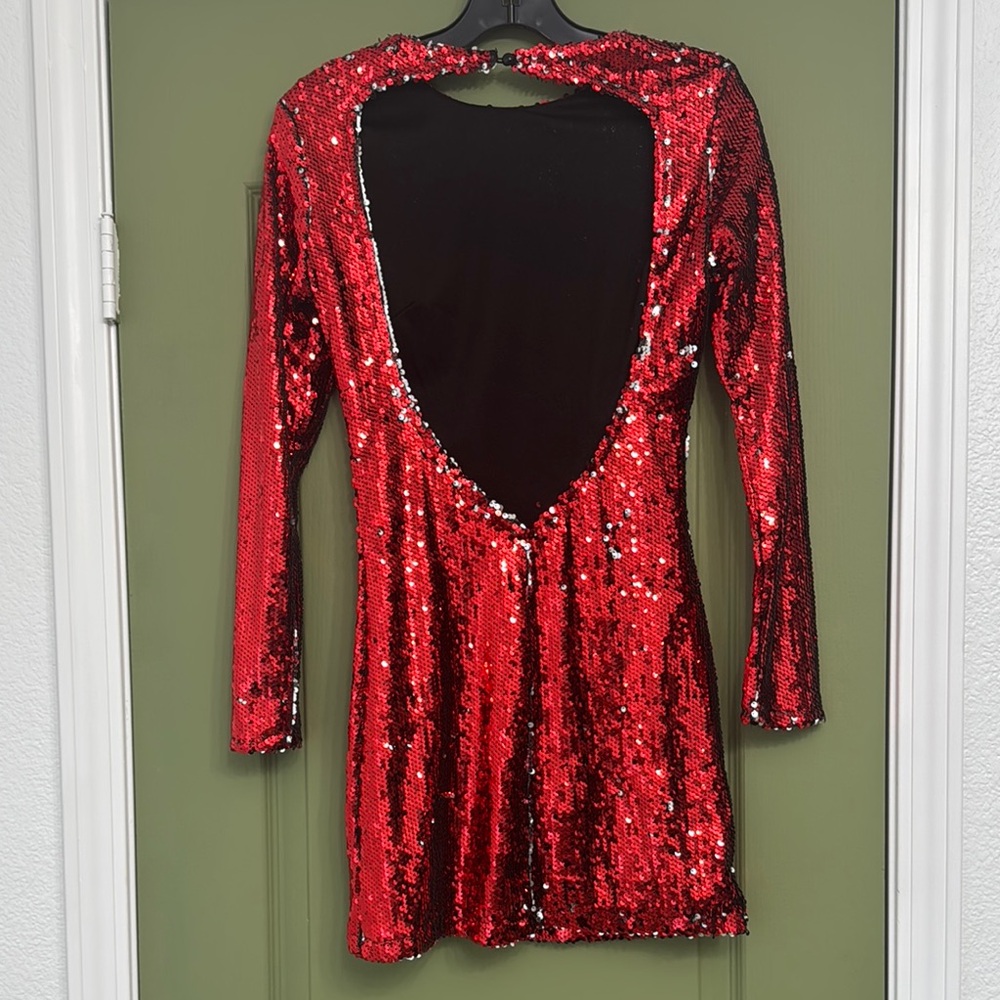 Superdown Red Sequin Mini Dress - image 3
